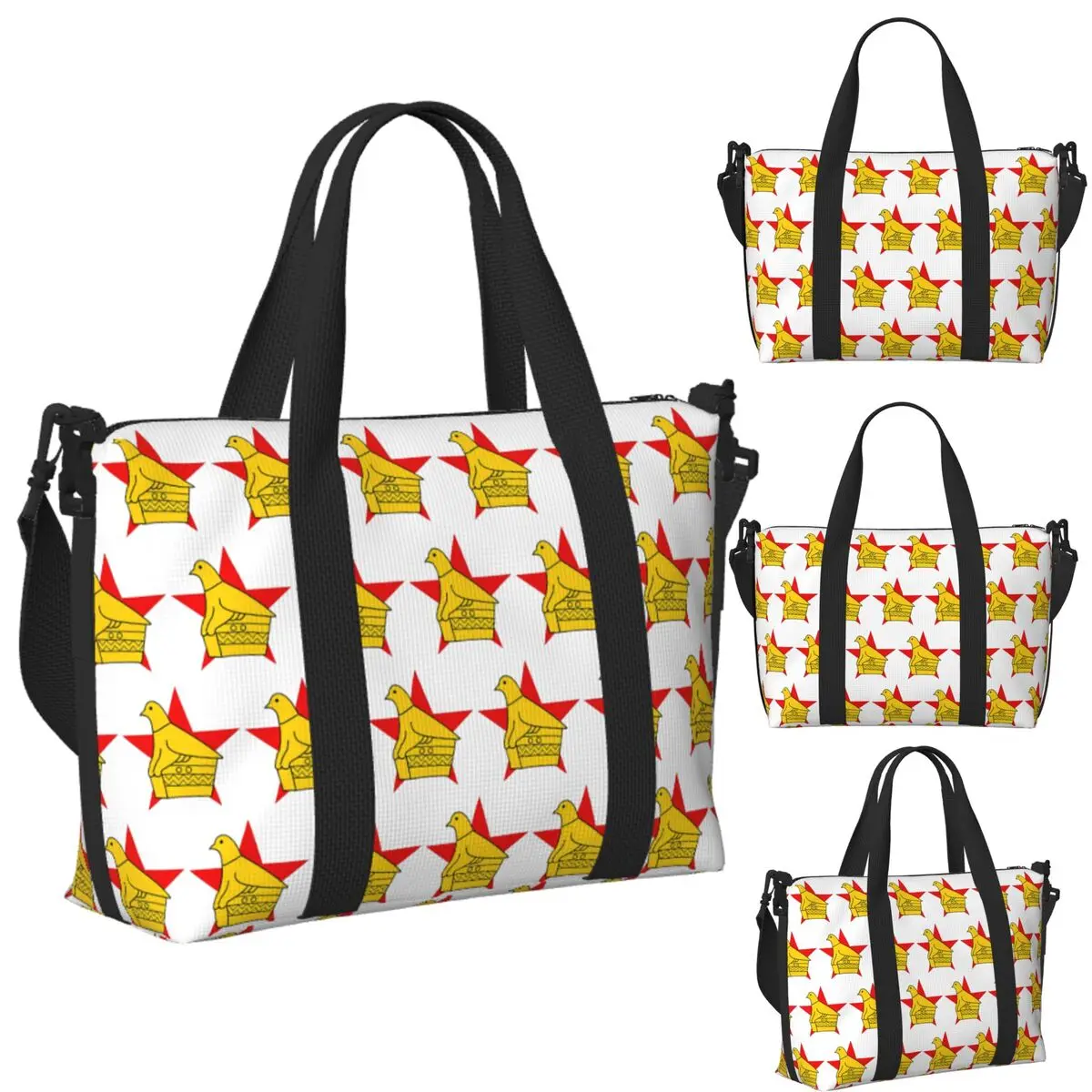 

Custom Zimbabwe Cricket Board Sticker Beach Travel Bag Large Capacity Tote Bags for Gym Sport Women Shopping Duffle Shoulder Bag