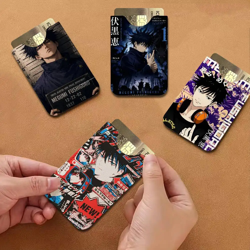 Jujutsu Kaisen Fushiguro Megumi Lightweight Leather Card Holder Palm Pattern Protective Cover for Bus Card ID Card Compact Size