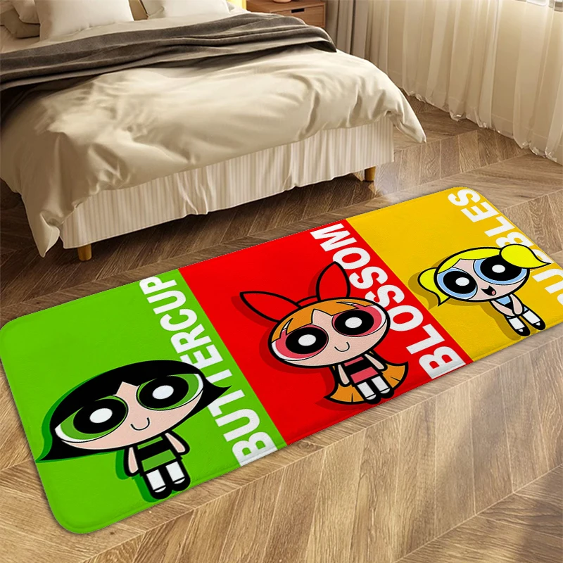 Carpets for Living Room The P-Powerpuffs Girls Home Entrance Door Doormat Bedroom Rug Hallway Toilet Bathroom Veranda Floor Mat