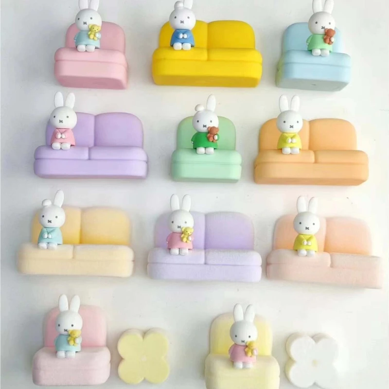 Cartoon Miffy Blind Box Toys Surrounding Sofa Mobile Phone Stand Model Hand Kawaii Decoration Cute Doll Toy Collection Gifts - view 3