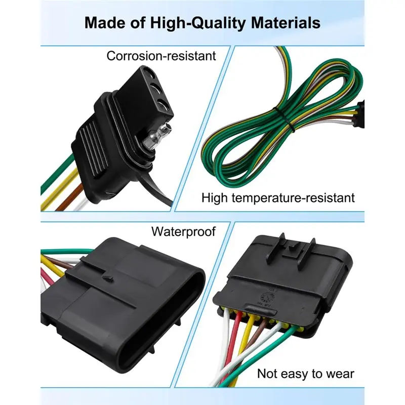 Wiring Harness 4-Pin Trailer Light Connector With Built-In Wiring Converter For Chevy GMC Isuzu-A74F