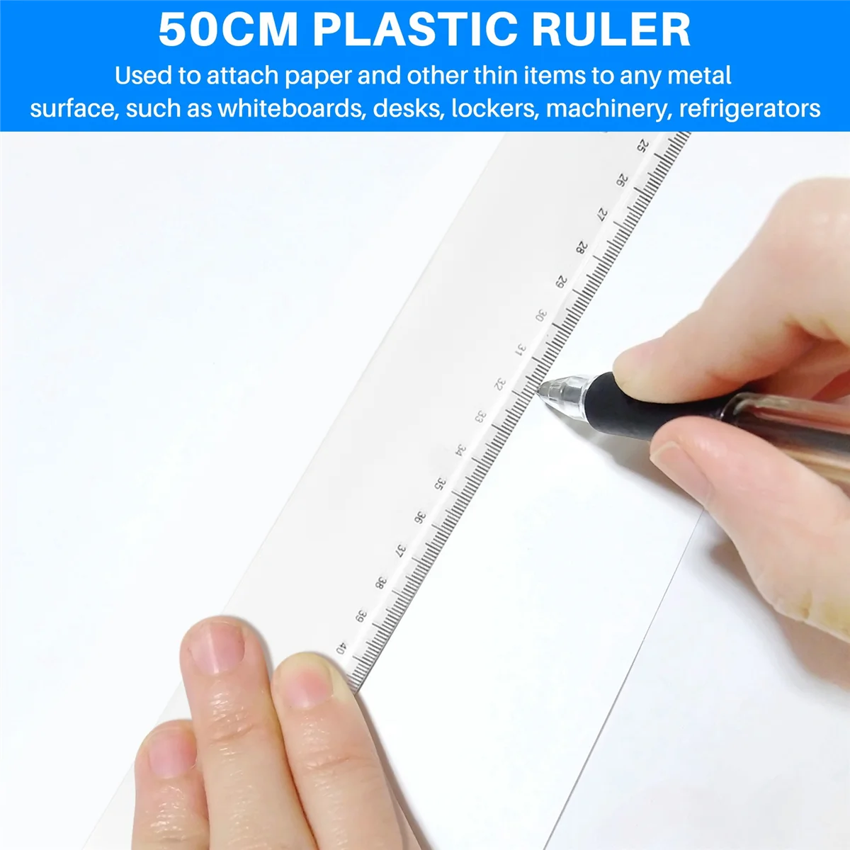 

Premium 50cm Clear Plastic Measuring Long Straight Centimeter Ruler