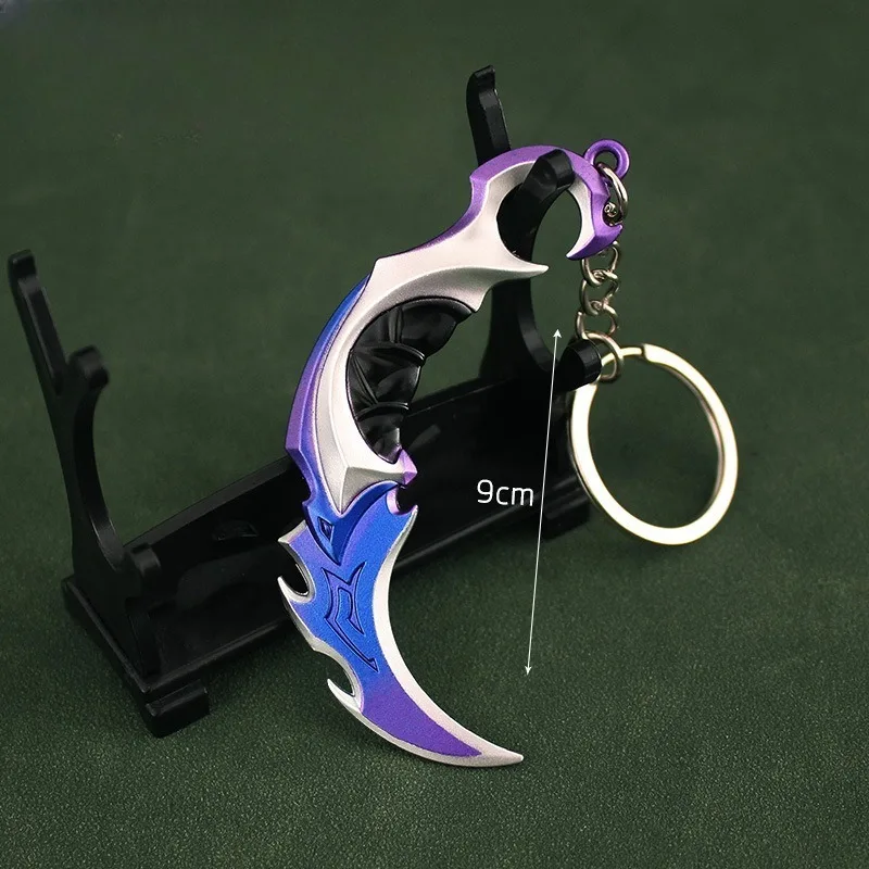 9Cm Valorant Sleutelhanger Wapen Melee Reaver 2.0 Karambit Mes Reaver Vandaal Spel Perifere Zwaard Legering Model Hanger Speelgoed Collect