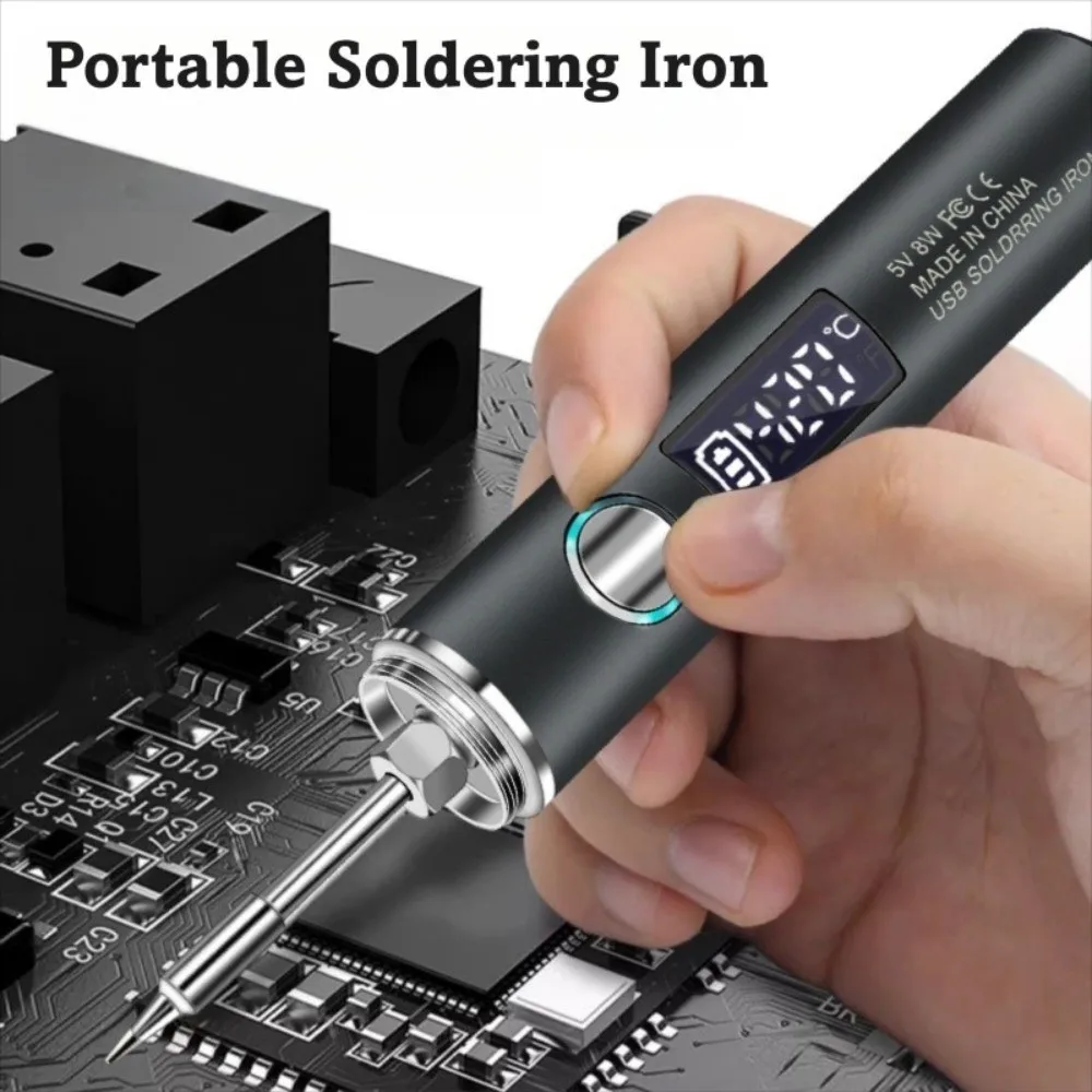 New 850/140mAh USB Electric Soldering Iron 3.7V DC 8-10W Power TYPE-C Soldering Iron 5 Levels Temperature Adjust Fast Charging