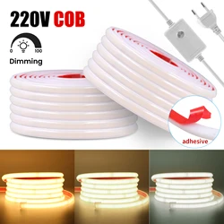 COB LED Neon Strip Light 220V 240LEDs/m 10CM Cut IP65 Waterproof Dimmable Linear Lighting Warm Natural White Home Outdoor Light