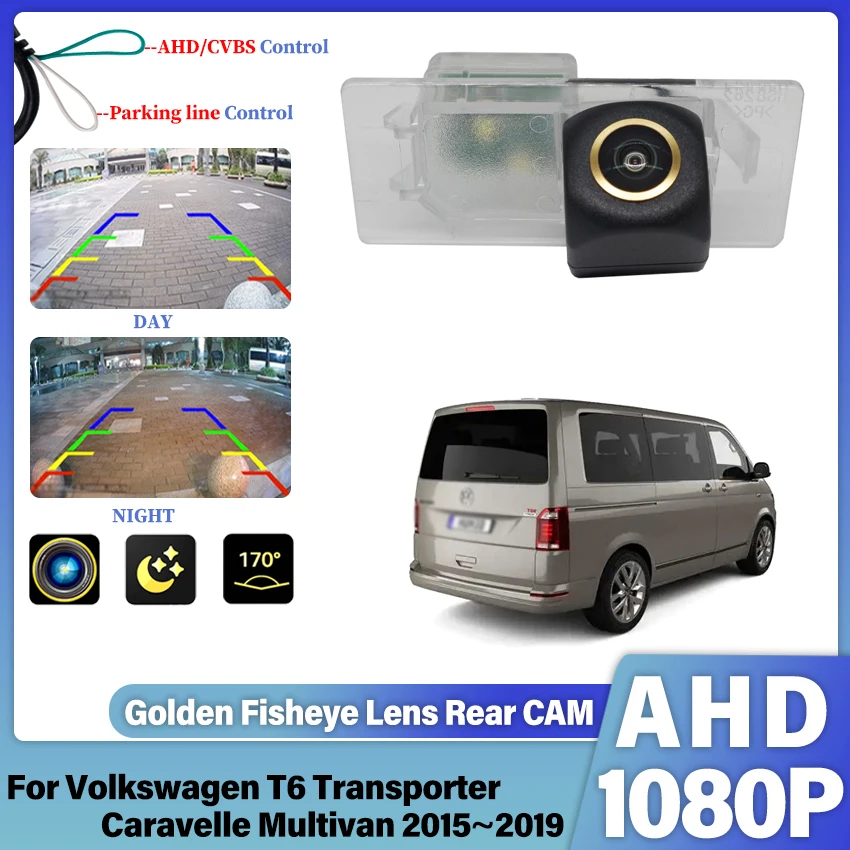 license plate Camera For Volkswagen T6 Transporter Caravelle Multivan 2015~2019 Rear View Backup Camera Golden CCD Night Vision