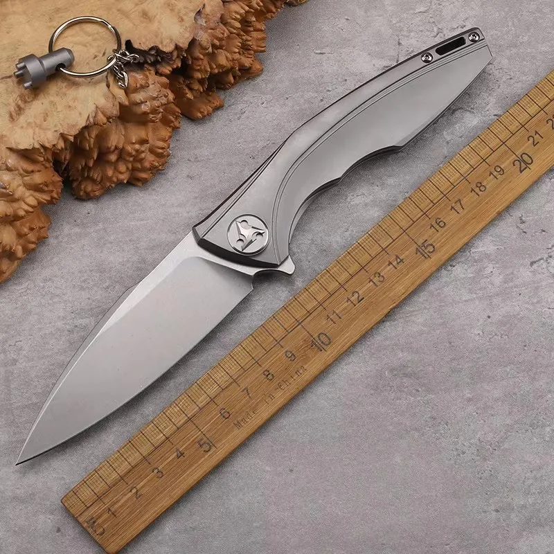 

M390 Steel Titanium Alloy Handle Folding Knife Outdoor Self Defense Camping Survival Fishing Play Portable Tool Knife