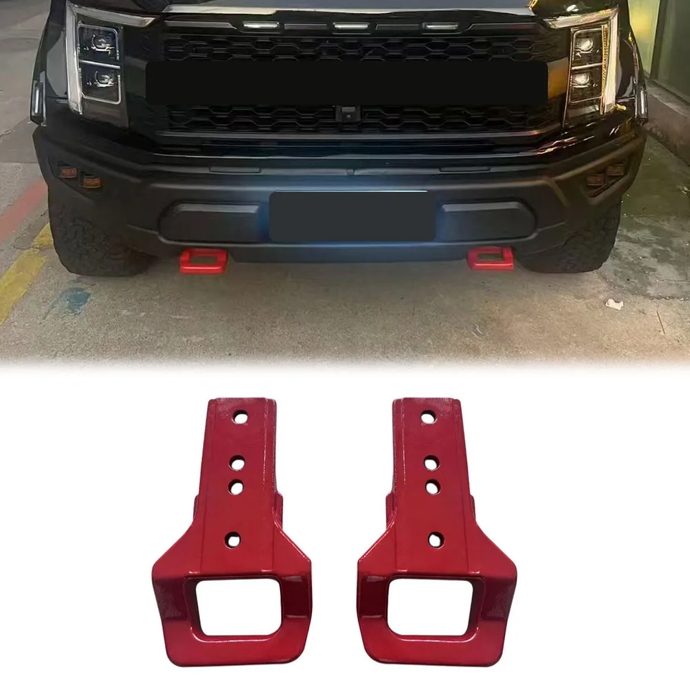 2PCS Front Car Tow Hooks Fit For Ford F150 Ford Raptor 2015-2024 Steel Heavy Duty Recovery Points