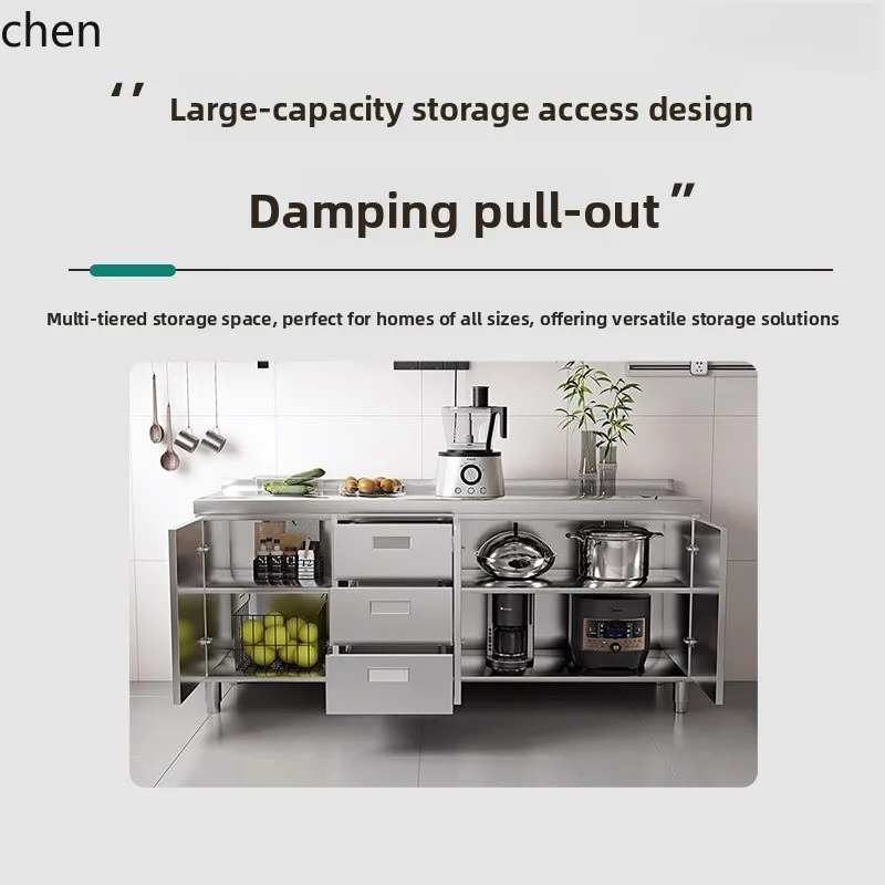 YFY  Source Manufacturer Integrated Stainless Steel Cabinet 304 Household Integrated Countertop Stove Cabinet Wholesale Rental