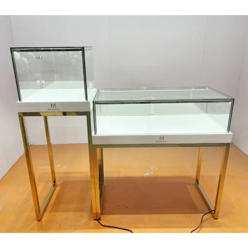 [Customized]Modern lockable glass jewelry shop display showcase with LED light