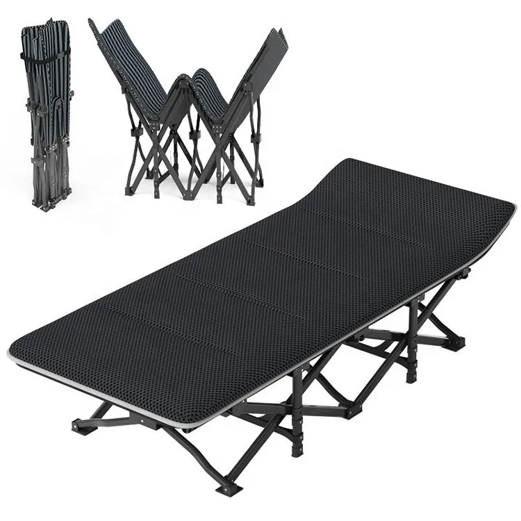 

Portable Outdoor Folding Bed Camping Cot for Adult with Cushion