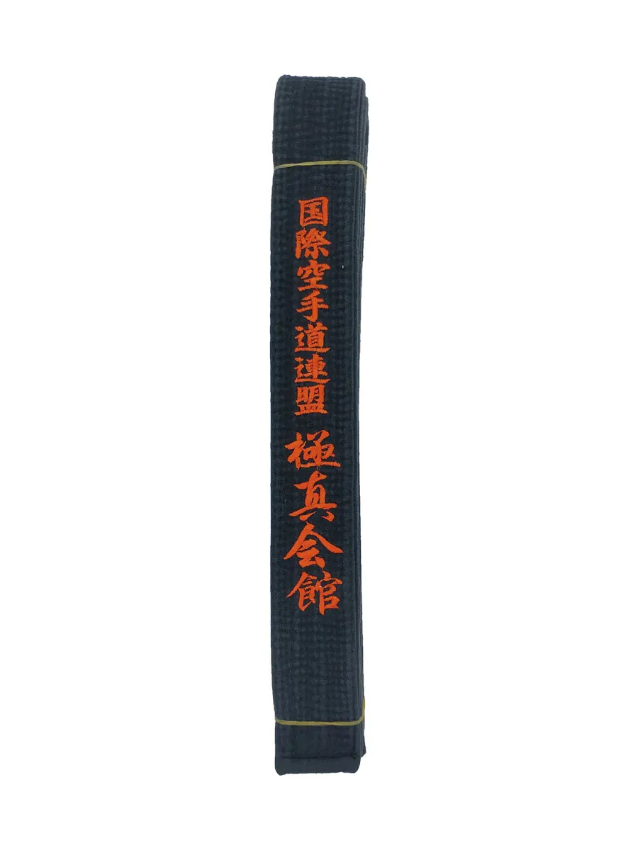 

International Karate Federation Kyokushin Black Belt Embroidery Japanese Martial Arts Sports Coach Waistband Customized Name 5cm