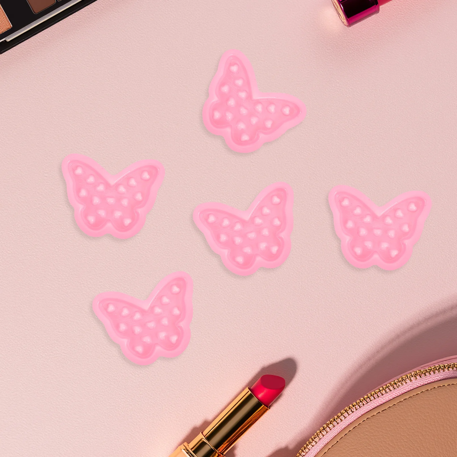 

100Pcs Butterfly Lash Extension Tray Eyelash Glue Holder Reusable Lash Pallet False Eyelash Adhesive Holder Easy Clean
