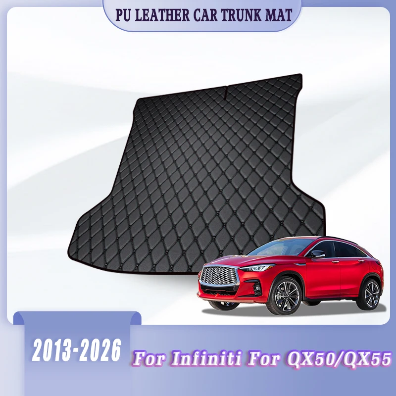 

Роскошный коврик в багажник автомобиля из искусственной кожи для Infiniti QX50 2013-2026 QX55 2022, специальный дизайн автомобиля, простые в установке грузовые коврики