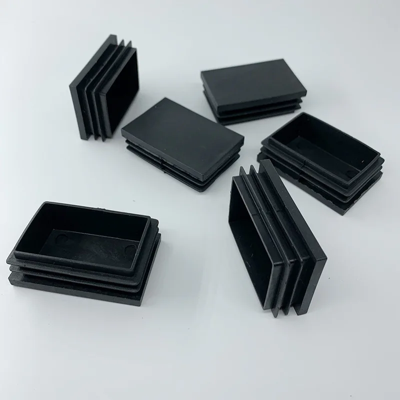 40*60mm 長方形パイププラグ PE プラスチックプラグ スクエアフットプラグ 長方形パイププラグ ゴムプラグ スクエアカバーに適しています 16個