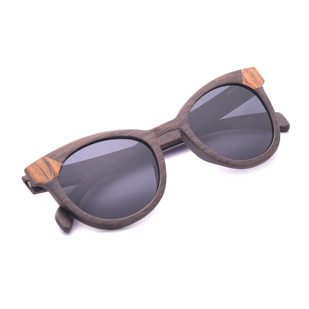 

Unique Black Oak Wood Sunglasses Cat Eye for Women Men Polarized Sun Glasses High Quality Handmade Eyewear Custom Logo with Case