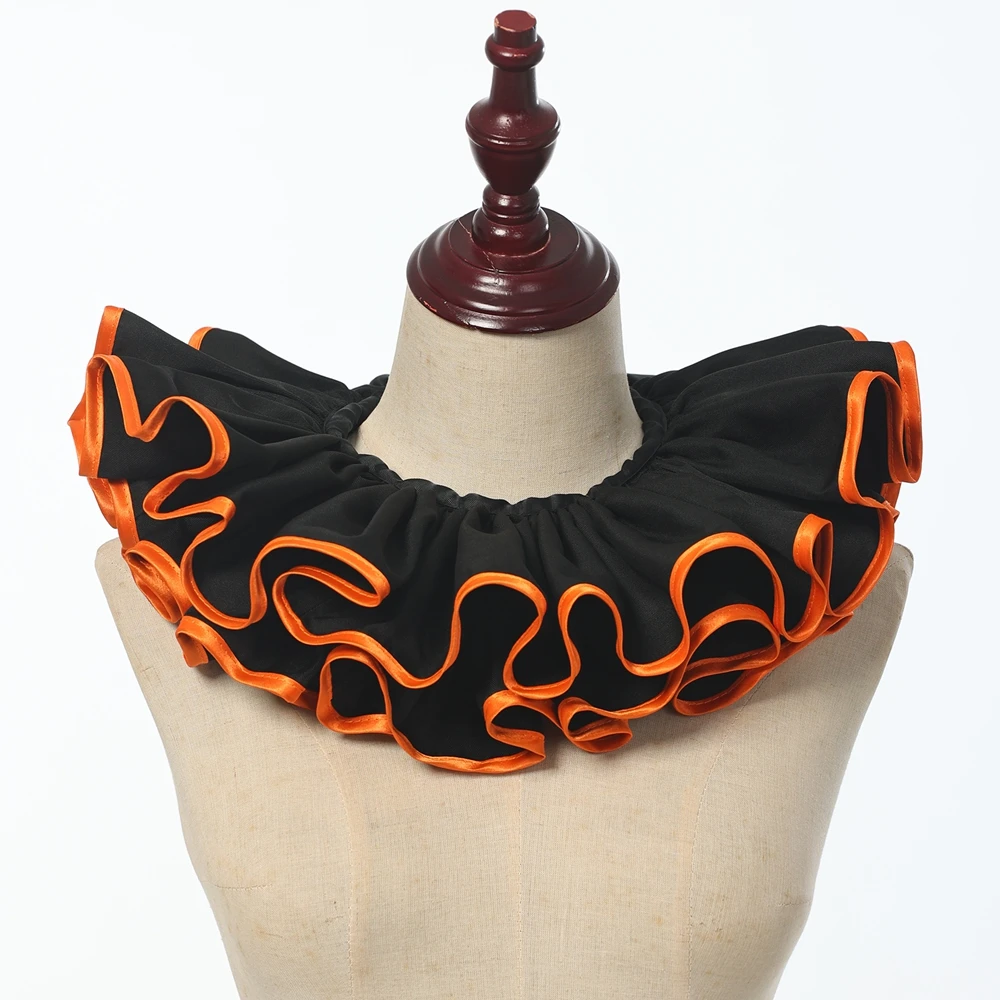 

Layered Clown Collar Tulle Ruffled Fake Collars Layereds Mesh Clowns For Renaissance Cosplay