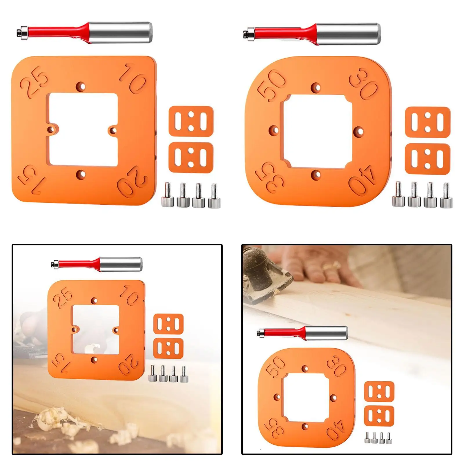 Radius Corner Jig Woodworking Tool Trimming Tool Professional Corner Positioning Template Compact Easy to Use 4 Sizes