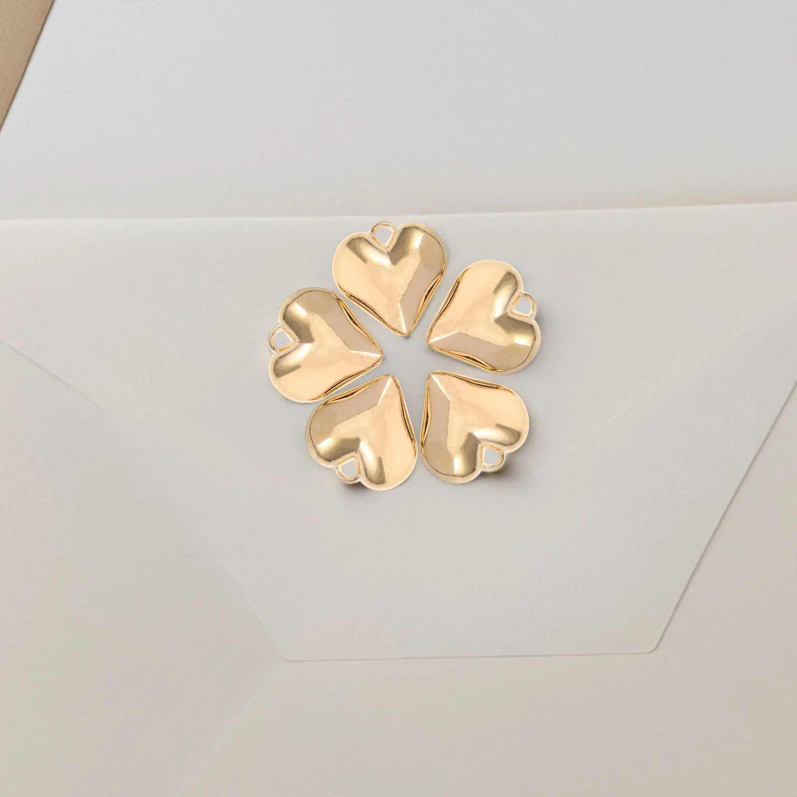 

Golden Peach Heart Pendant DIY Jewelry Charms for Necklaces Earrings Bracelets Pendants