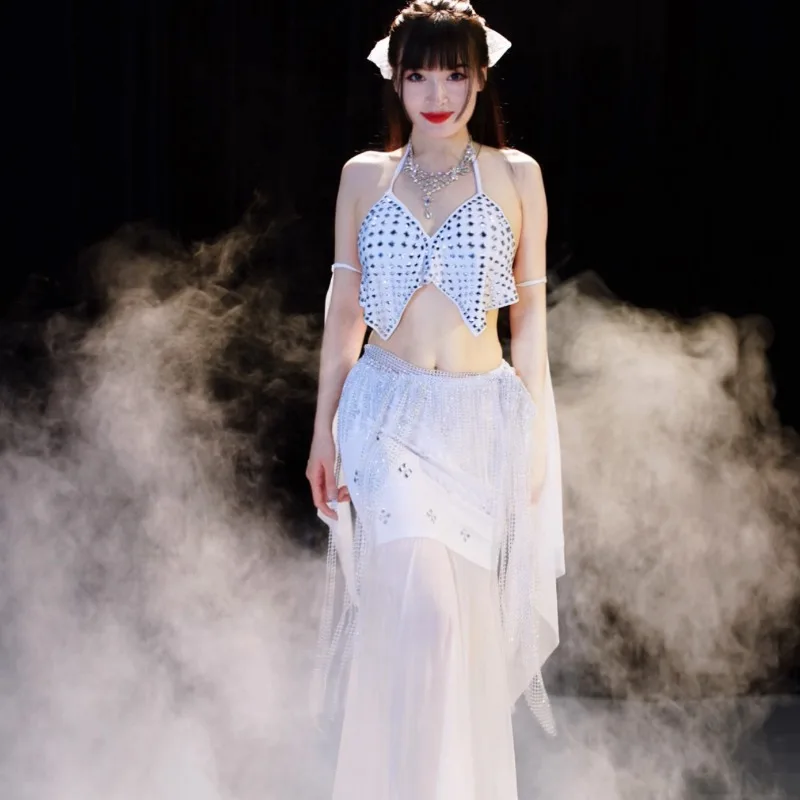 Customized Belly Dance Costume Female Elegant Skirt Practice Oriental Dance Training Suit Women Bellydancing Performance Clothes