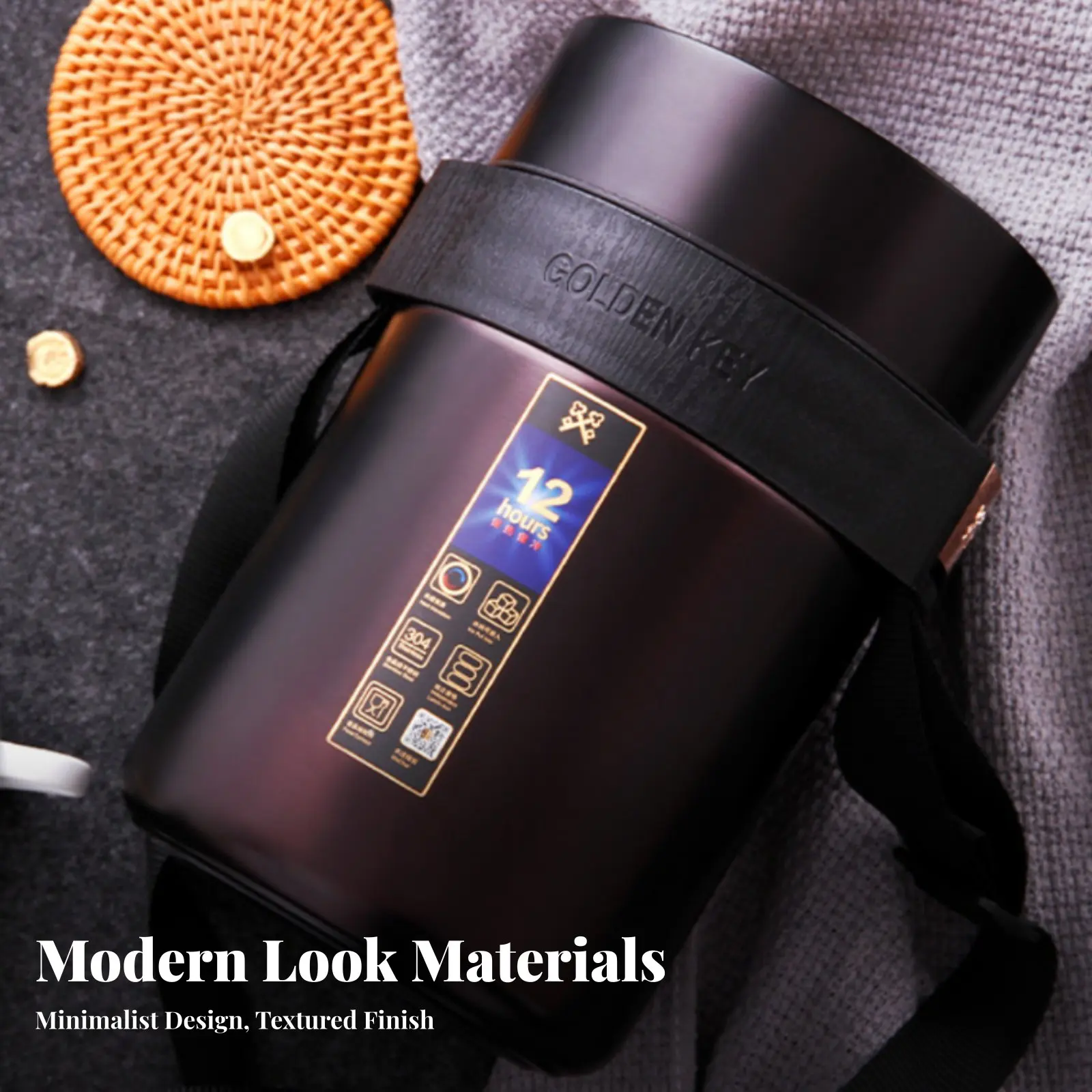 

304 Stainless Steel Bento Box, Vacuum Insulated Food Container, Portable Lunch Jar for Office Workers, 12-Hour Thermal