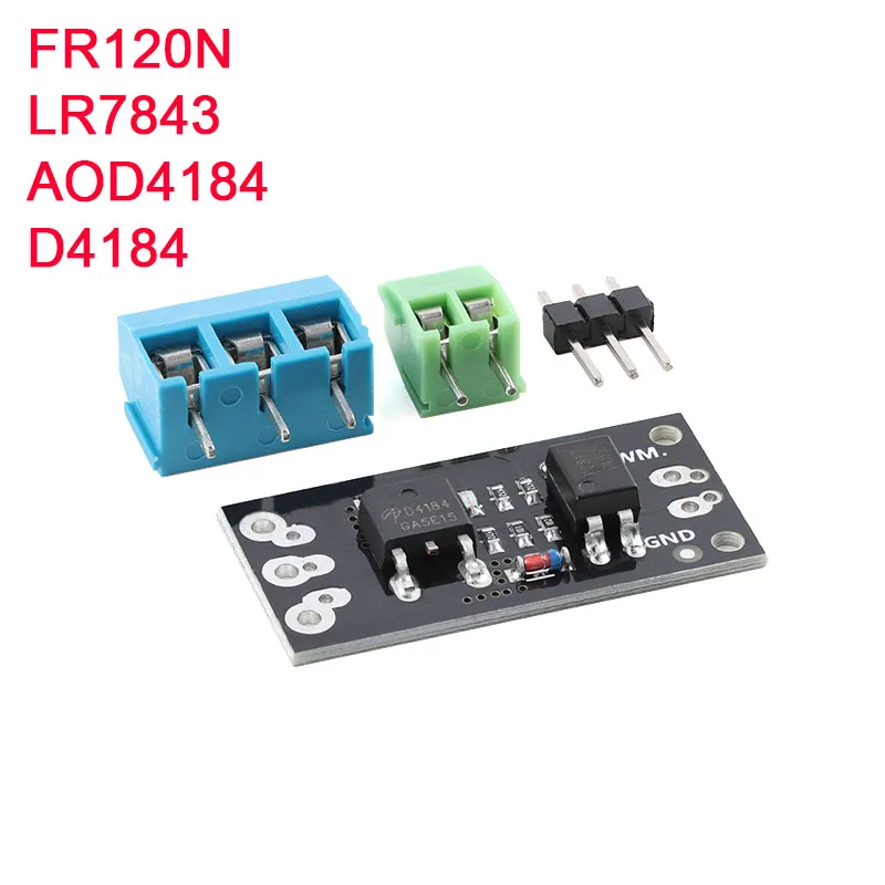 10Pcs/1Pc FR120N LR7843 AOD4184 D4184 Isolated MOSFET MOS Tube FET Module Replacement Relay 100V 9.4A 30V 161A 40V 50A Board