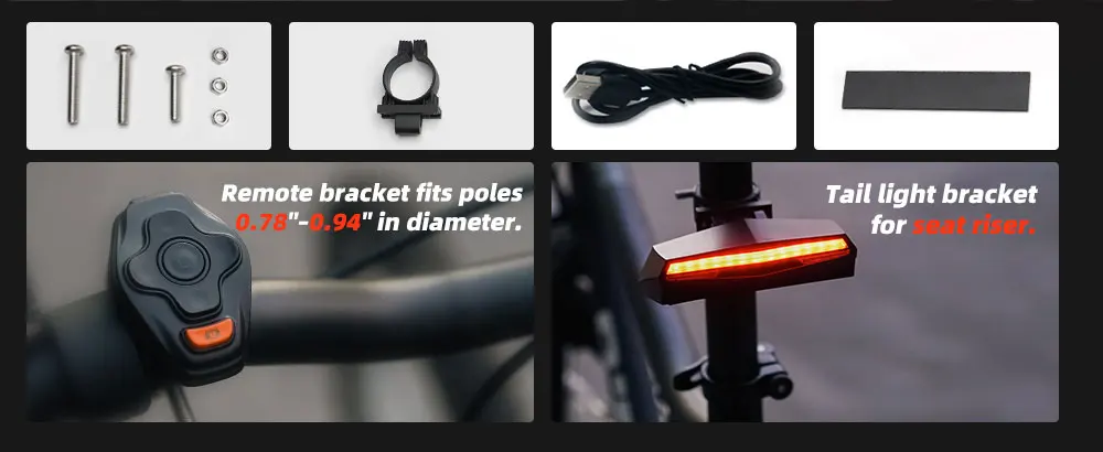 المحمولة القابلة لإعادة الشحن LED USB الدراجات الدراجة الخفيفة COB الذيل ضوء دراجة الضوء الخلفي