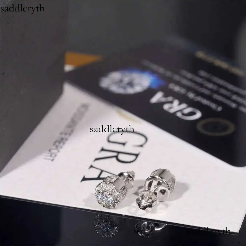 Hot selling Round Pagoda s Sier Mozambique Dia Male Female Hip Hop Fashion Earrings Trendy Accessories