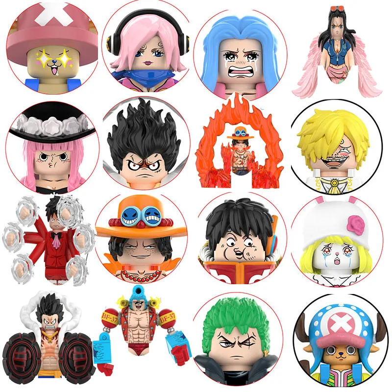 

New film Building Blocks one piece Kuzan Roronoa Zoro Sanji Monkey D Luffy Silvers Rayleigh Mini Doll Anime Figure Toys