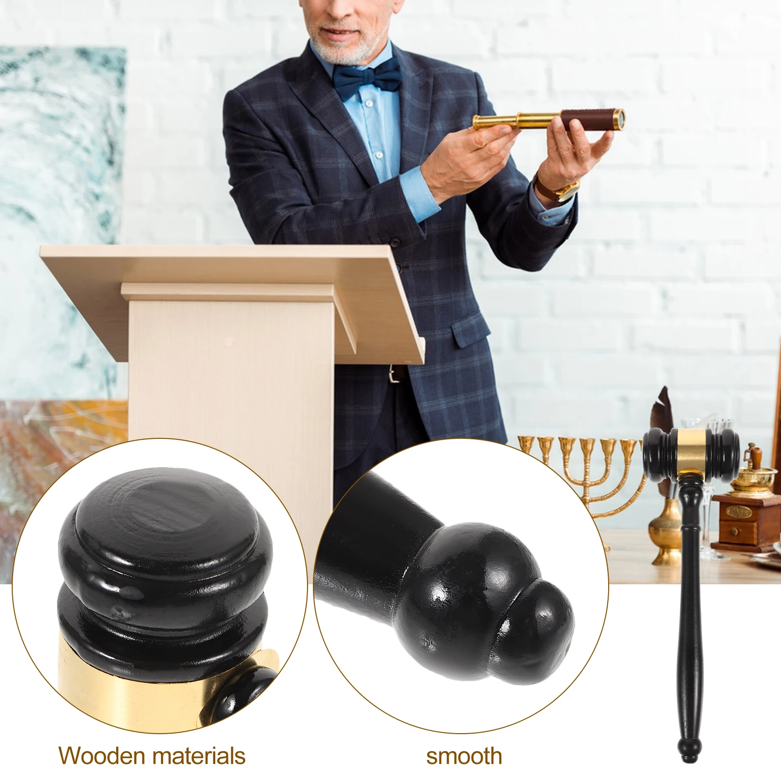 

Judge Gavel Wooden Auction Hammer Reusable Solid Wood Design for Courtroom Lawyer Or Board Chairman Gift Lawyer Gavel