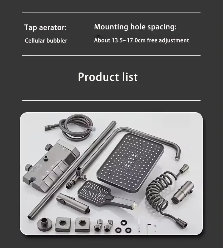 ห้องน้ํา Thermostatic อ่างอาบน้ําฝักบัวก๊อกน้ําผสมน้ําร้อนและเย็น Key สเปรย์ด้านข้าง Rod Design สไตล์โมเดิร์น