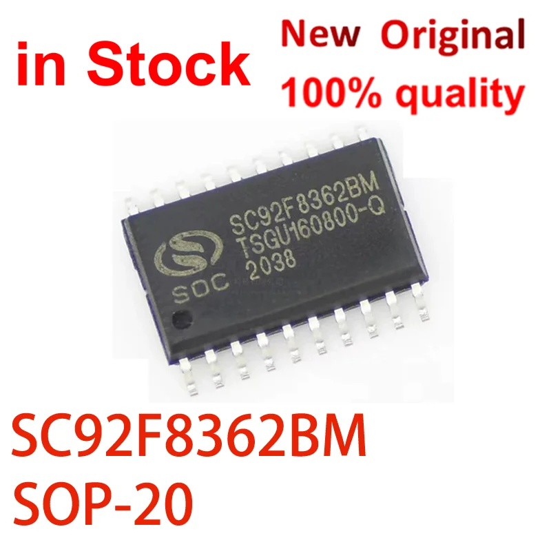 (5 قطعة) 100% جديد SC92F8362BM SC92F8362BM20U SOP-20 SOC MCU رقاقة ic