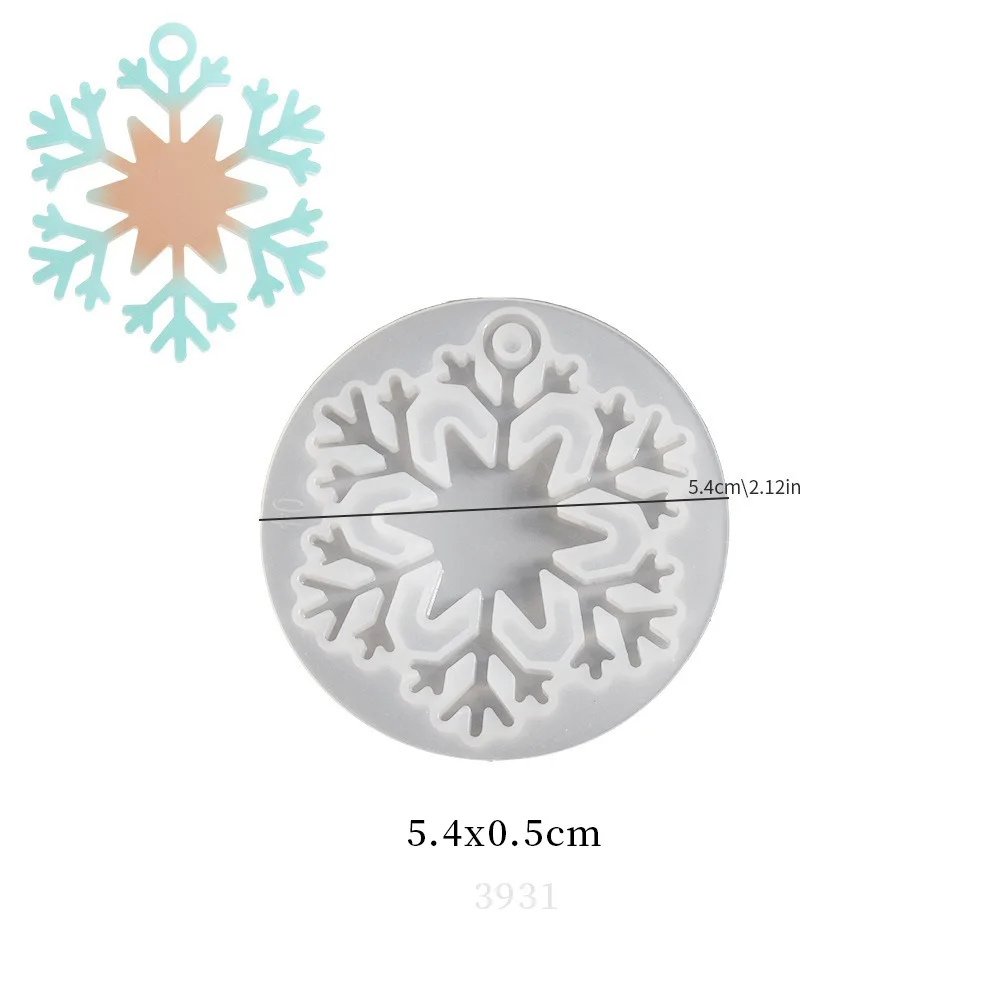 8PCS Snowflake Series Mold for DIY Christmas Tree Pendant