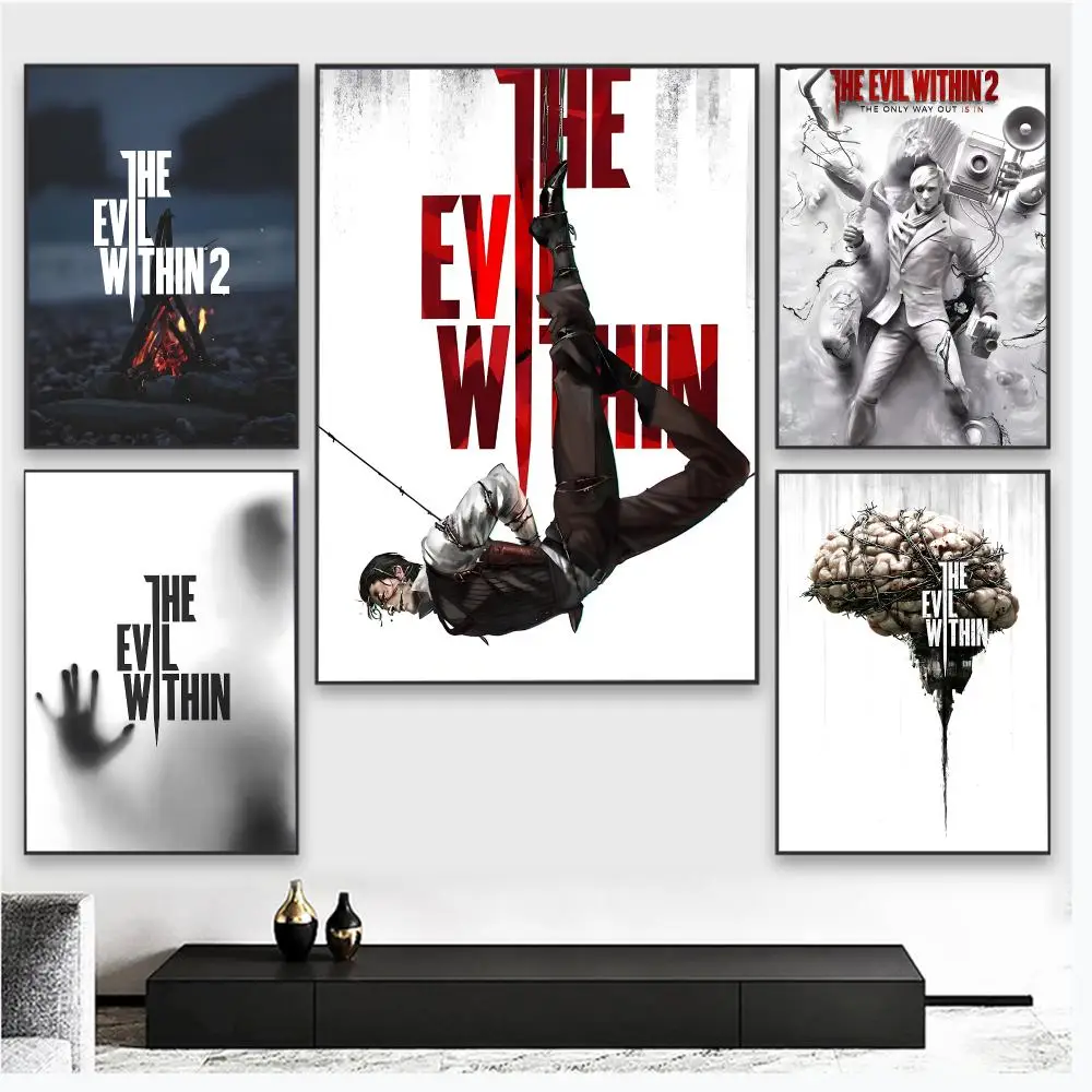 Moive The Evil Within Poster Sticky Poster Home Office Wall Bedroom Living Room Kitchen Decoration Painting