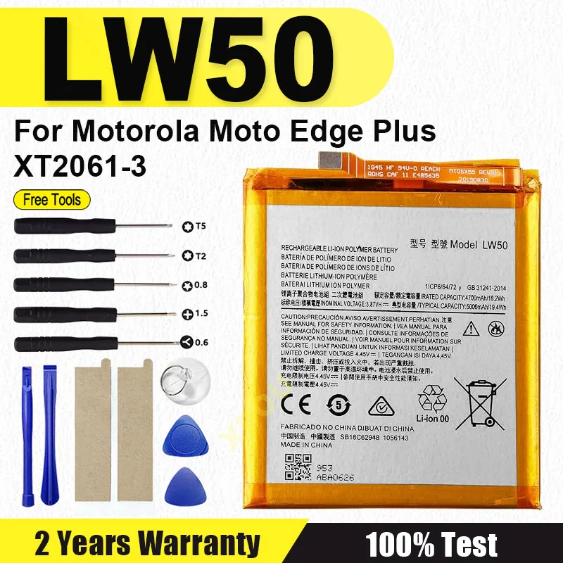 

Replacement LW50 Battery For Motorola Moto Edge Plus Edge+ XT2061-3 5000mAh Battery + Tools kits