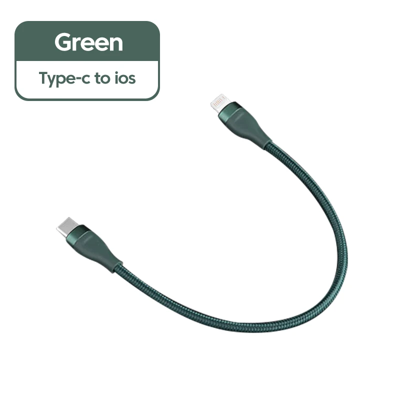 Olaf 25cm korte USB Type C kabel, snellaad USB C Lightning kabel voor iPhone, Huawei, Xiaomi, powerbank, mobiele telefoon, datakabel