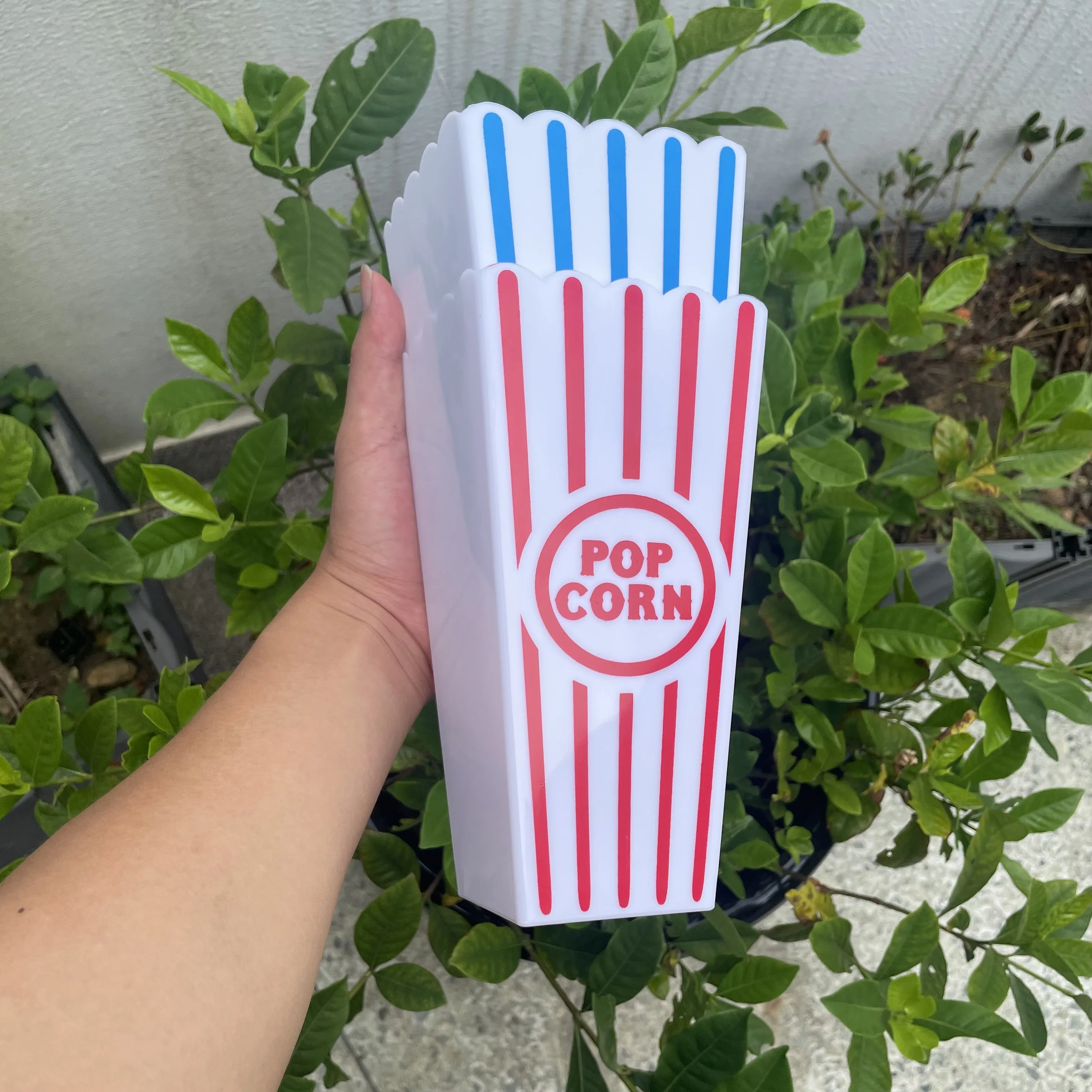 18,9 cm Retro Gestreifter Popcorn-Eimer Wiederverwendbare Popcorn-Box für Filmnächte Party-Snack-Behälter Heimkino-Dekor Zubehör – Detail 7