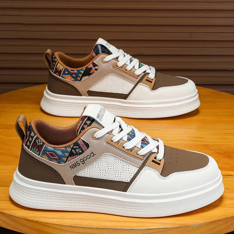 

Men Flats Casual Shoes Four Season Versatile Comfortable Soft-sole Walking Shoes Fashion Lace-up Platform Man's Leisure Sneakers