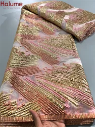 Kalume African Brocade Lace Fabric Fashion Nigerian Brocade Lace High Quality French Jacquard Lace For Diy Sew Party Cloth F3830
