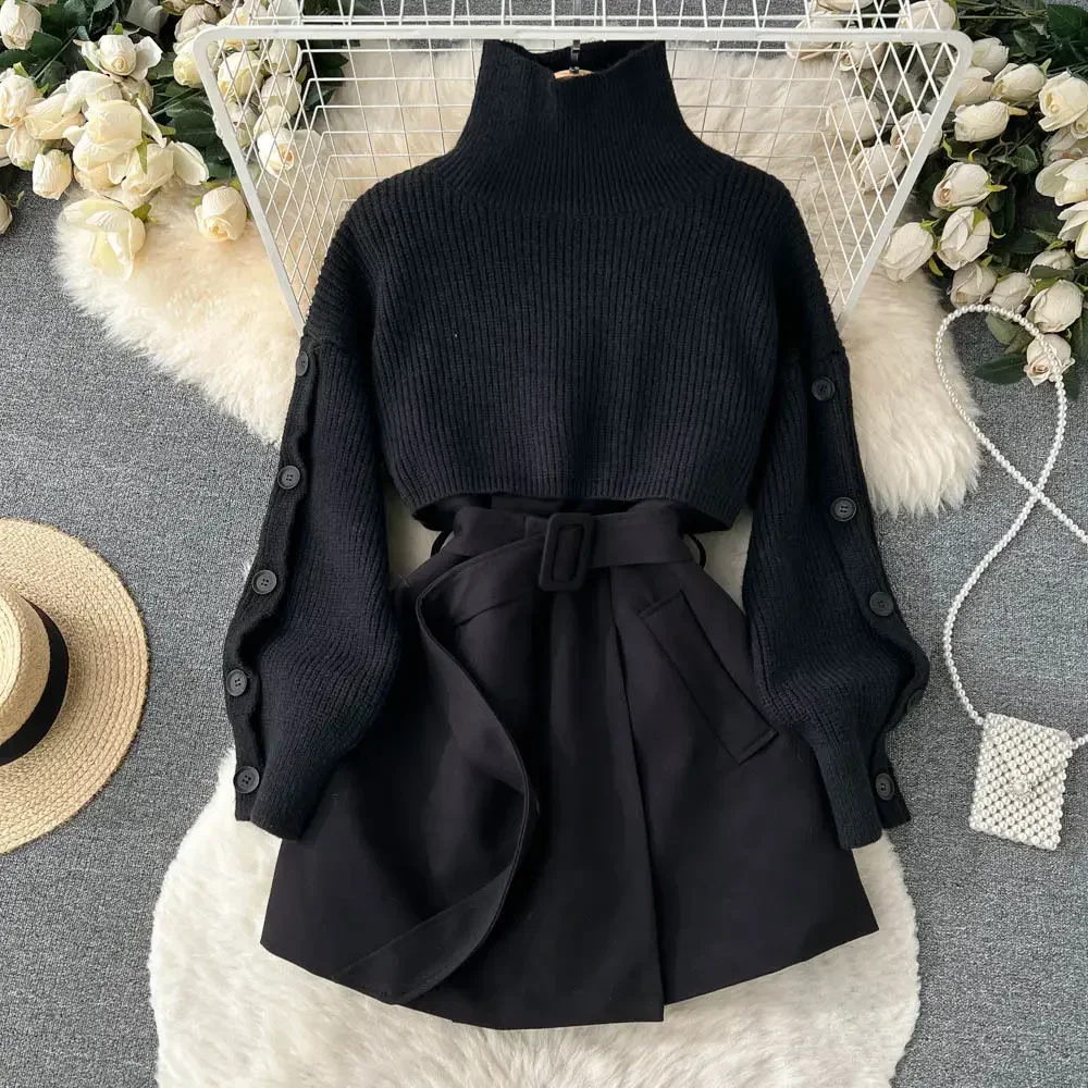 Autumn and Winter Gentle Style Wear Women\'s 2023 New Korean Fashion Short Temperamental Sweater Vest Suit Skirt Two-Piece Set