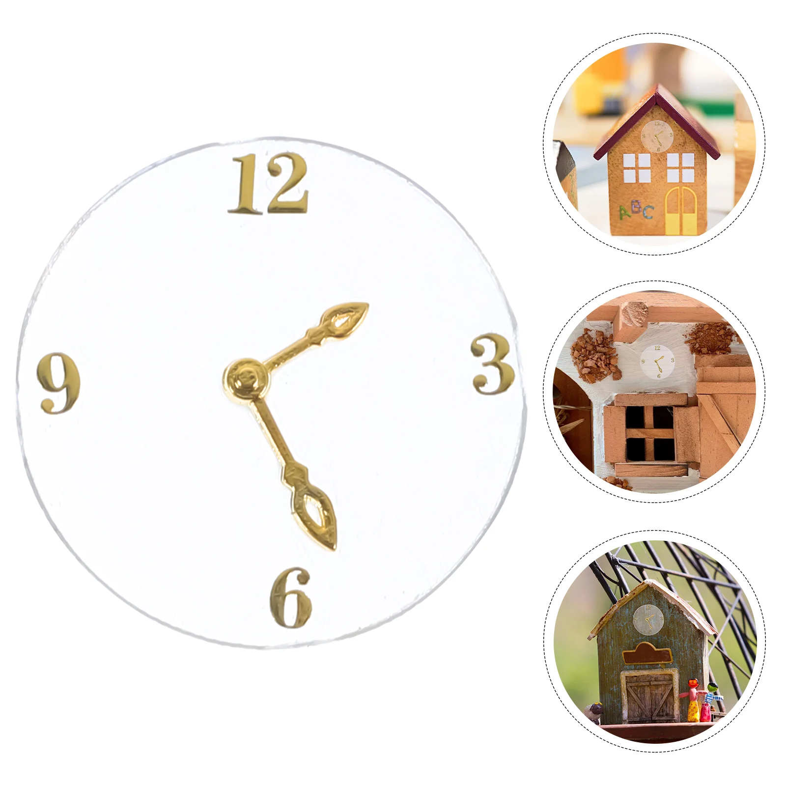 Horloge murale Miniature en acrylique, meubles de maison, petits accessoires Design, Mini modèle de décoration pour maison de poupée