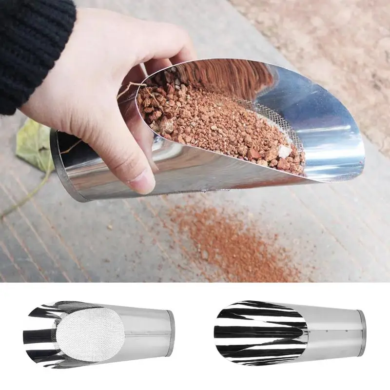

Garden Hand Shovel Bucket-Shaped Gardening Scoop Stainless Steel Fertilizing Trowel Lightweight Planting Supplies For Vegetable