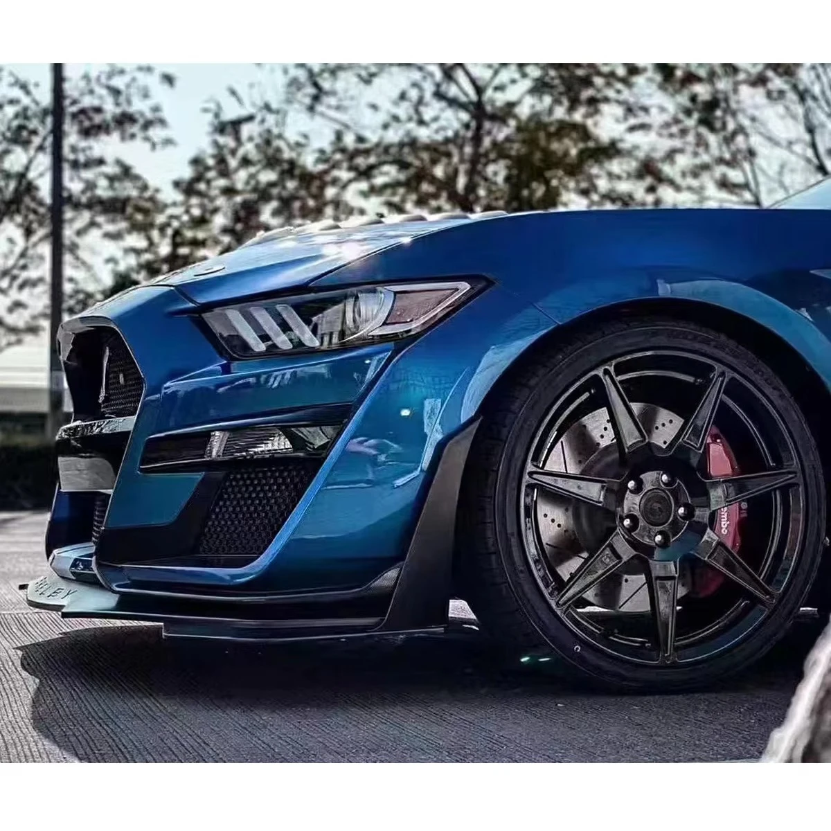 Body Kit for  Mustang 2015-2017 Facelift to GT500 Appearance Front Bumper with Grille Rear Bumper Lips.