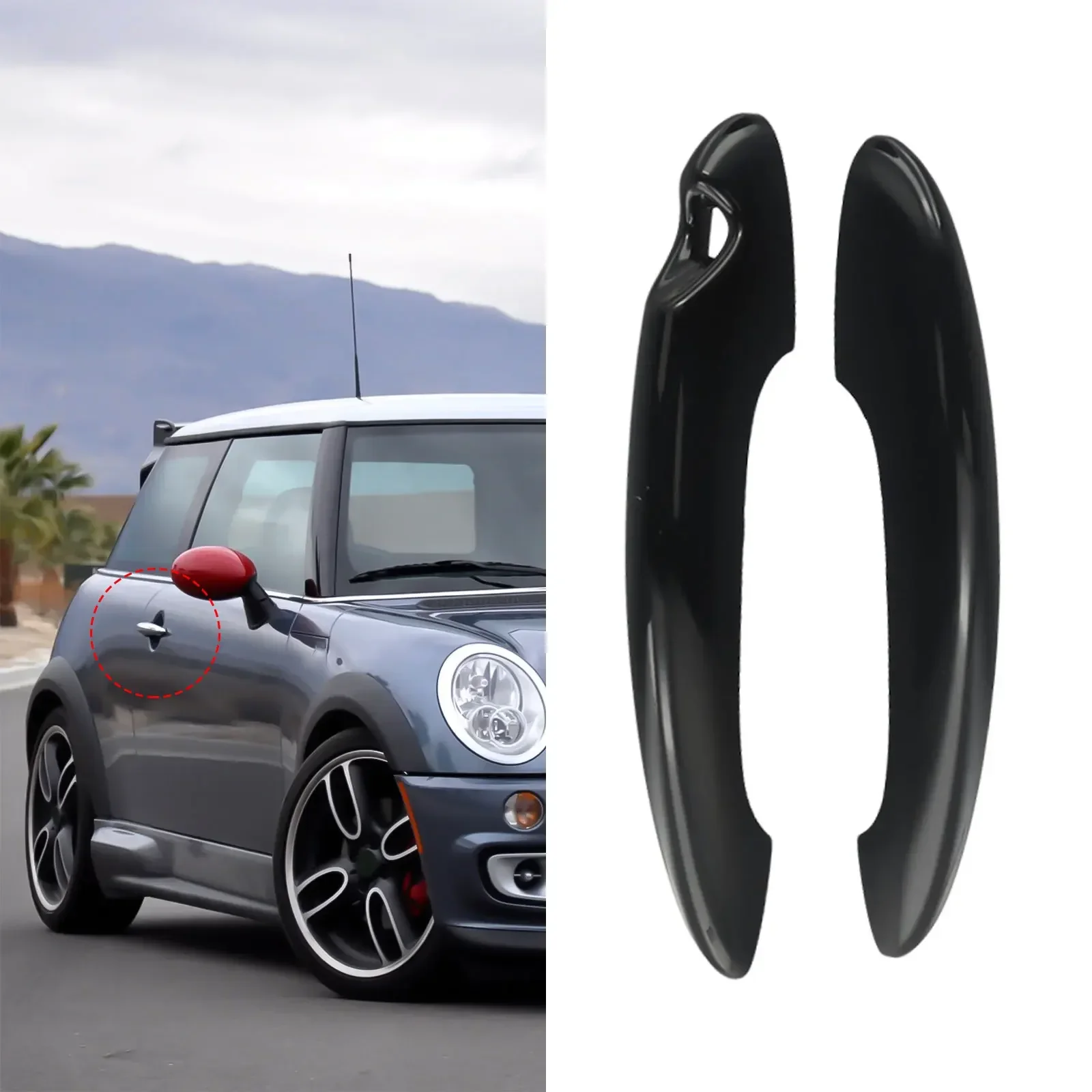 Instantly Elevate Your For MINI's Look with Glossy Black Door Handle Covers For Cooper S R50 R52 R55 R56 R59 R61