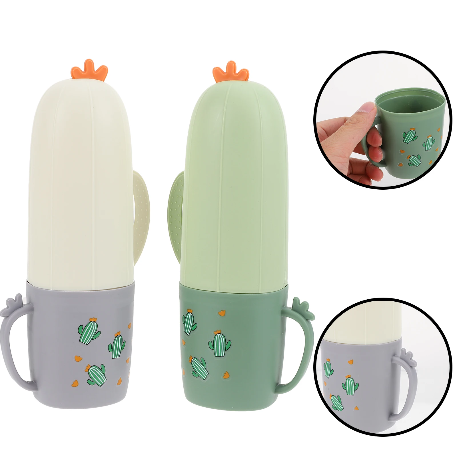 2Pcs Portable ABS Durable Storage Travel Wash Cup Box Toothbrush Container Multipurpose Travel Wash Cup Toothpaste Case