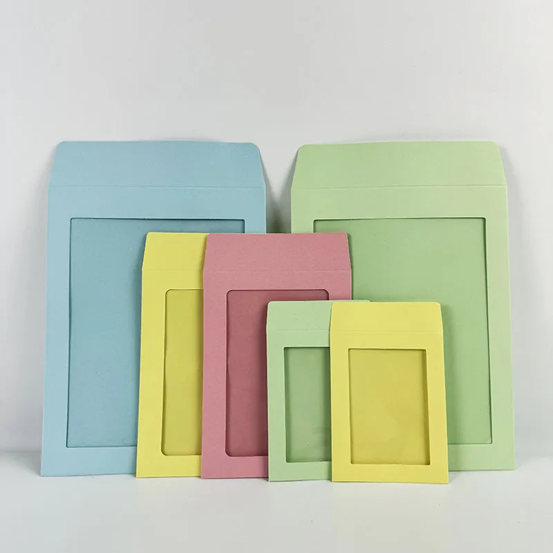 

50 шт. красочный бумажный конверт разных размеров фото открытка ювелирные изделия шарф упаковочная сумка подарочная коробка с прозрачным окном для друзей