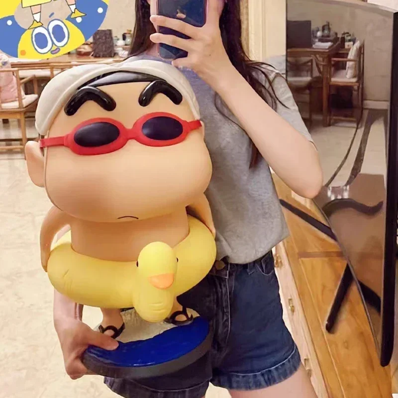 Crayon Shin-chan Large Size Figure Summer Swim Ring Shinnosuke Nohara Action Figurine Anime Pvc Model Doll Statue Kids Toy Gift