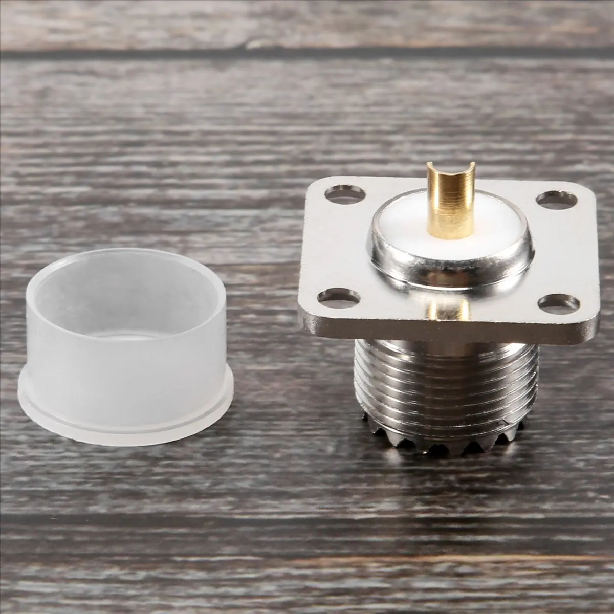AT42 UHF SO-239 Female Jack Square Shape Solder Cup Coax Connector for Ham Radio