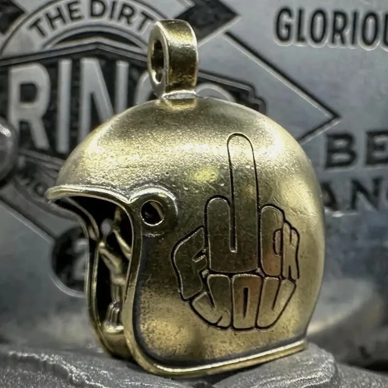 【Only belt】 Fashion Riding Motorcycle Skull Gremlin Bell DIY Keychain Pendant Backapck Decoration Gifts