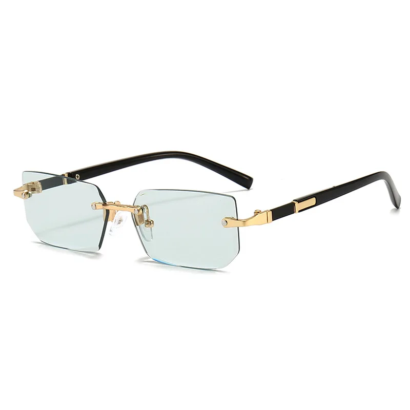 1PCS/2PCS/3PCS Randloze Zonnebril Rechthoek Mode Populaire Vrouwen Mannen Shades Kleine Zonnebril voor Vrouwelijke Mannelijke Reizen Oculos